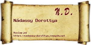 Nádassy Dorottya névjegykártya