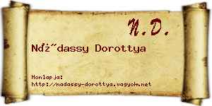 Nádassy Dorottya névjegykártya